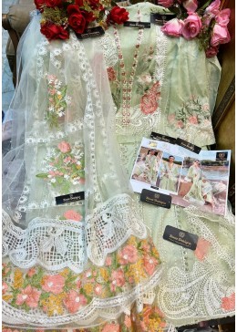 ZIAAZ DESIGNS 7773 B GREEN SEMI STITCHED PAKISTANI SUITS ONLINE SHOPPING