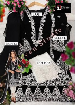 ELEVEN STUDIO 1101 BLACK PAKISTANI KURTIS WITH PRICE
