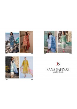 DEEPSY SUITS SANA SAFINAZ MUZLIN REMIX 1631 TO 1639 COTTON PAKISTANI SUITS IN SINGLE