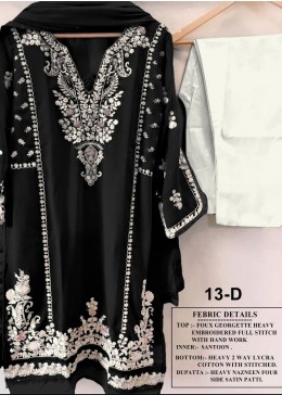 AARSH 13 D BLACK SINGLE KURTIS 