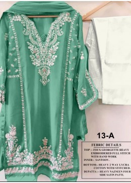 AARSH 13 A GREEN SINGLE KURTIS SURAT