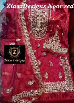 ZIAAZ DESIGNS NOOR RED LATEST DESIGN PAKISTANI SUITS