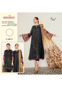 SHREE FABS S 160 D ROSE GOLD 4 BLACK PAKISTANI SUITS NEW COLLECTION 