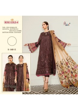 SHREE FABS S 160 E ROSE GOLD 4 PAKISTANI SUITS NEW COLLECTION 