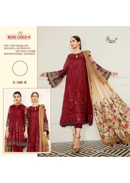 SHREE FABS S 160 B ROSE GOLD 4 PAKISTANI SUITS COLLECTION 