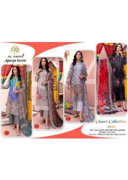 AL AMRA ANAYA LAWN 52 TO 55 CHUNRI COLLECTION 2022 PAKISTANI SUIT SINGLE SUPPLIER 