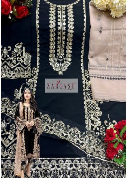 ZARQASH Z 2123 C BLACK SALWAR KAMEEZ WHOLESALER GEORGETTE