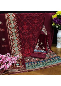 KALEESHA FASHION KF 129 D RED PAKISTANI SUITS WHOLESALE SURAT