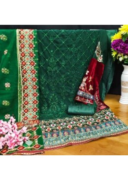 KALEESHA FASHION KF 129 A GREEN PAKISTANI SUITS BY SHOP
