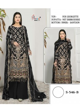 SHREE FABS S 546 B BLACK PAKISTANI SUIT WHOLESALER