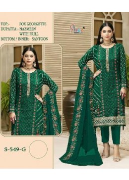 SHREE FABS S 549 G GREEN PAKISTANI DRESS SUPPLIER