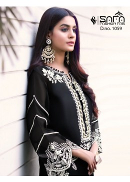 SAFA FASHION FAB 1059 BLACK PAKISTANI KURTIS MANUFACTURER 