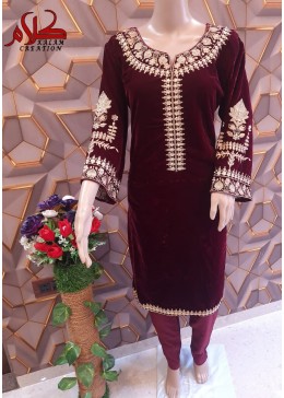KALAM CREATION 1115 MAYRUN VELVET KURTIS 