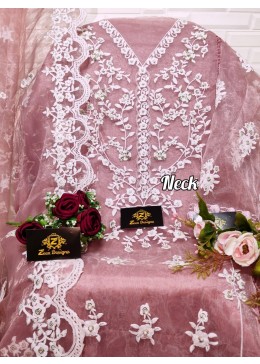 ZEEN DESIGNS ZD 109 NOOR DUSTY PINK PAKISTANI SUITS 