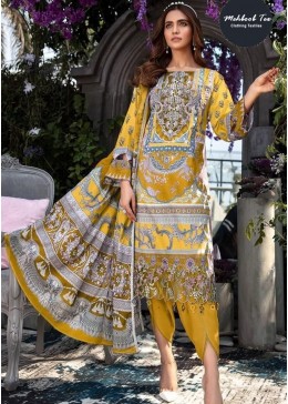 MEHBOOB TEX 1461 B PAKISTANI COTTON SUITS YELLOW