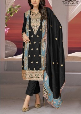 MARYAM S 168 C PAKISTANI SALWAR SUITS BLACK