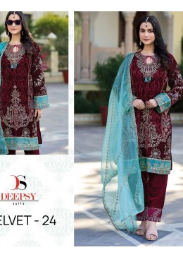 DEEPSY SUITS 32225 A VELVET 24 PAKISTANI SUITS SUPPLIER
