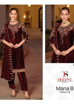 DEEPSY SUITS 32218 B MARIA B VELVET 24 PAKISTANI SALWAR SUITS BUY ONLINE