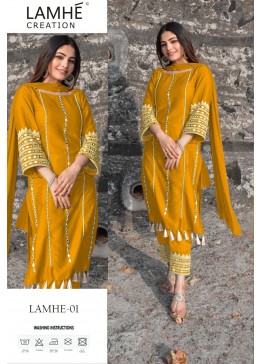 LAMHE CREATION 01 PAKISTANI SUITS MIRROR WORK