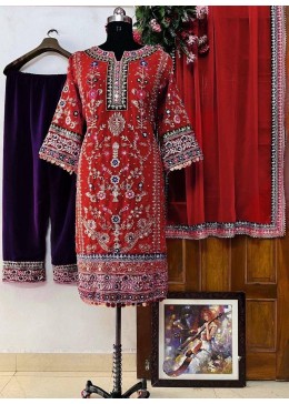 LC 1197 READYMADE PAKISTANI DRESSES RED ONLINE 