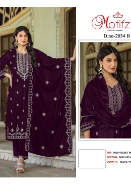 MOTIFZ 2034 B VELVET PAKISTANI SALWAR SUITS ONLINE SHOPPING SURAT