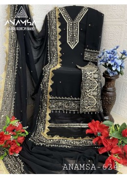 ANAMSA 624 BLACK PAKISTANI DRESSES WHOLESALE SINGLE