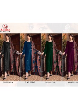 AASHA DESIGNER 1139 A TO 1139 D LATEST DESIGNER PAKISTANI SUITS