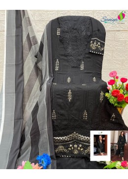 SANIYA TRENDZ 7120 C PAKISTANI SALWAR SUITS REYON WITH CHIKANKARI