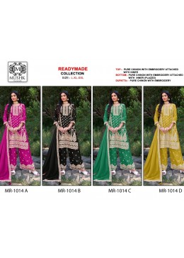 MUSHK MR 1014 A B C D PURE CHINON PAKISTANI SUITS