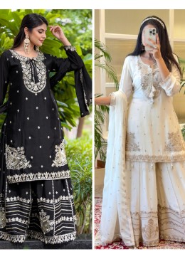 SHREE HARI SRK 5169 BLACK AND WHITE ONLINE SHOPPING PAKISTANI SUITS 
