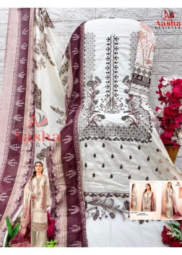 AASHA DESIGNER 1065 B CHEVRON SUMMER COLLECTION SALWAR SUITS COTTON SIFFON DUPTTA