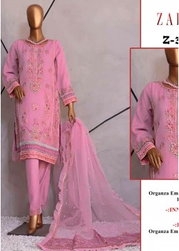 ZARQASH Z 3051 C ORGANZA BUY WHOLESALE PRICE SALWAR SUITS