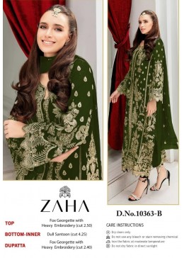 ZAHA SIMRAN 10363 B GREEN COLOUR PAKISTANI SUITS WHOLESALE