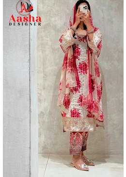 AASHA DESIGNER 1061 A PAKISTANI COTTON SUITS DEALER