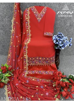 ANAMSA 586 SEMI STITCHED SUPPLIER PAKISTANI SUITS 