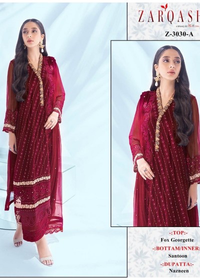 ZARQASH 3030 C PAKISTANI SALWAR SUITS BUY INDIA