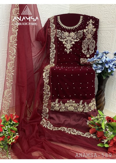 ANAMSA 589 HIT DESIGN VELVET PAKISTANI SALWAR SUITS