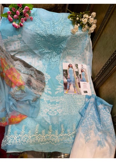 SHARADDHA DESIGNER M-PRINT VOL 6 KARACHI SUIT CHHIFFON PRNTED DUPPTA