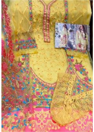 SF-104-C NET WITH HEAVY EMBODRY WORK PAKISTANI SUITS