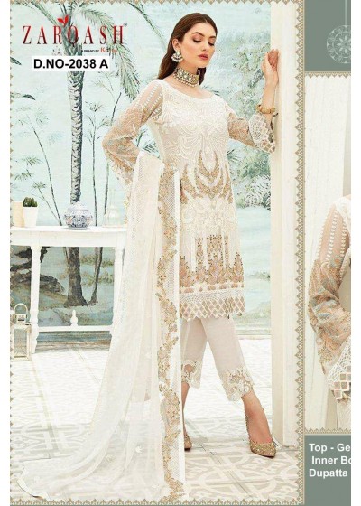 ZARQASH 2038-A NOOR WHOLESALER PAKISTANI SUIT GORGGETE