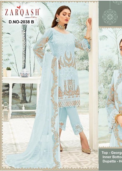 ZARQASH 2038-E NOOR WHOELSALER PAKISTANI SUIT GORGGETE
