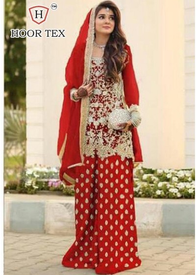HOOR TEX 19003-B BRIGHT VOL-1 PAKISTANI SUITS SATIN SILK