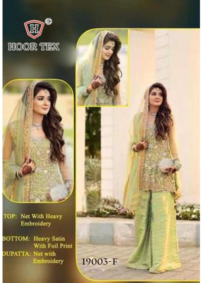 HOOR TEX 19003-F BRIGHT VOL-1 PAKISTANI SUITS SATIN SILK