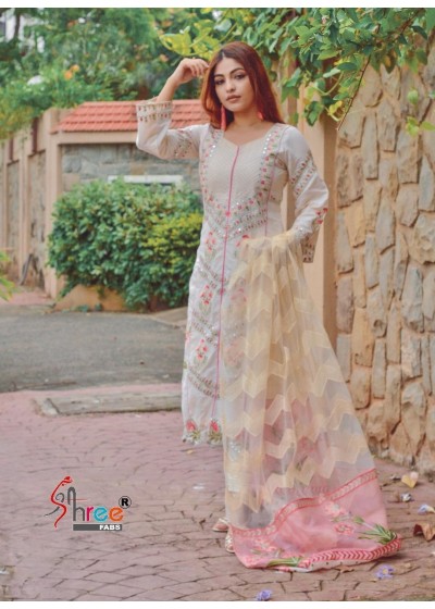 SHREE FABS S-340 PAKISTANI SUIT SEMILAWN DUPATTA 