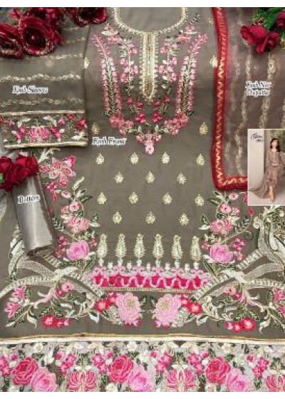 CROSS STITCH 02-A  PAKISTANI SUIT SATOON SILK
