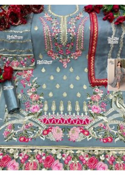 CROSS STITCH 02-C PAKISTANI SUIT SATOON SILK