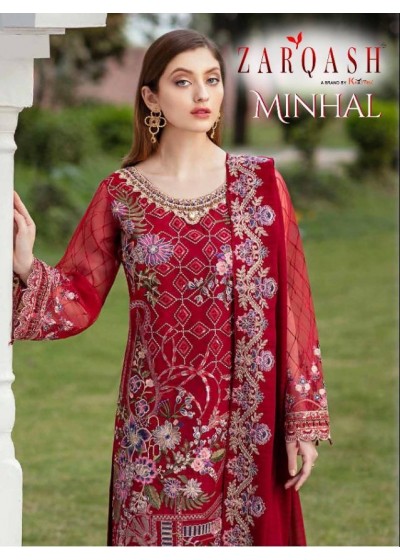 KHAYYIRA ZARQASH 2045 MINHAL PAKISTANI SUIT AVAILABALE