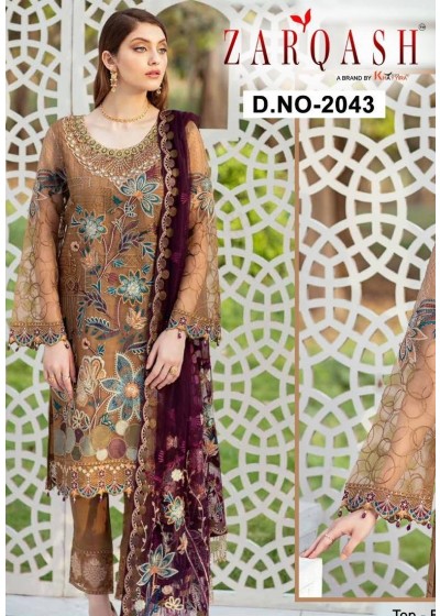 KHAYYIRA ZARQASH 2043 MINHAL PAKISTANI SUIT AVAILABALE