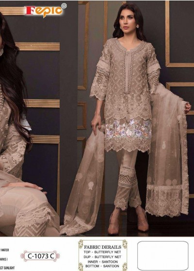 FEPIC C-1073 C ROSMEEN WHOLSALE PAKISTANI SUIT BUTTERFLY NET