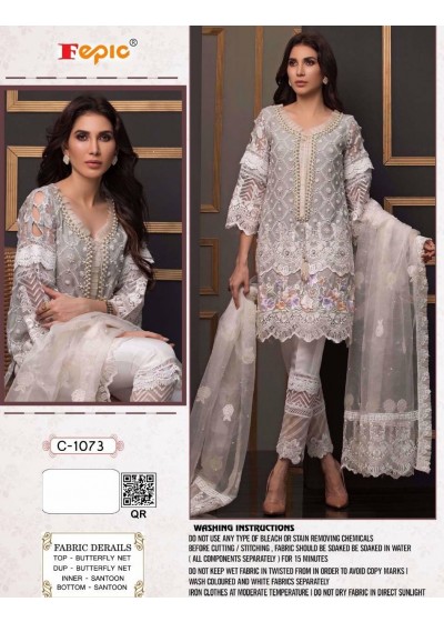 FEPIC C-1073 ROSEMEEN WHOLSALE PAKISTANI SUIT BUTTERFLY NET